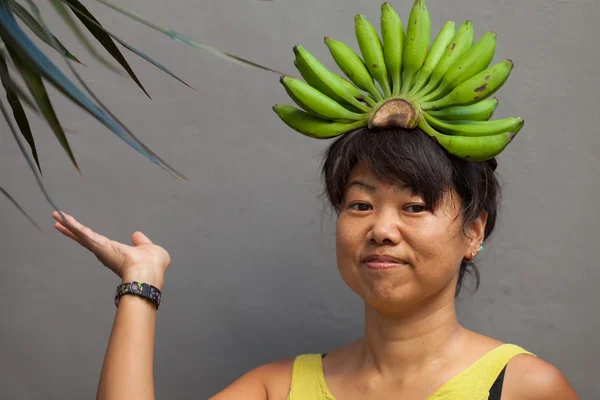 Banán nő — Stock Fotó