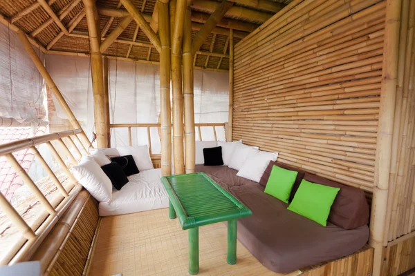Area duduk bambu — Stok Foto