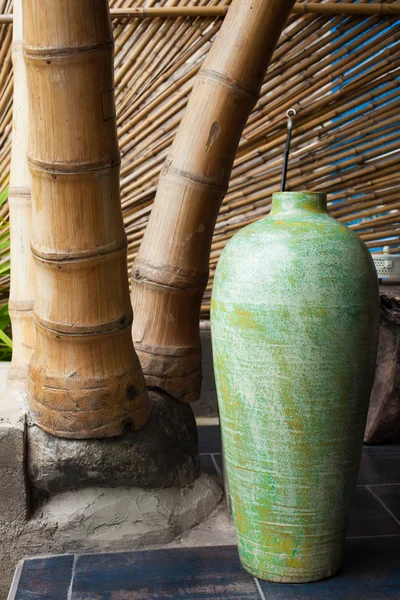 Stock image Vase and bamboo