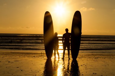 Beach surfer silhouette clipart