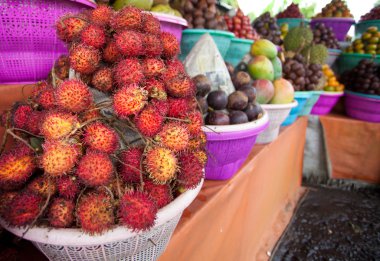 Fruit display in market clipart