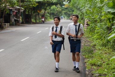 Balinese school kids clipart