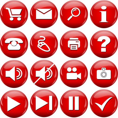 Web icons, buttons set clipart