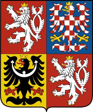 Vector image of the national emblem of the Czech clipart