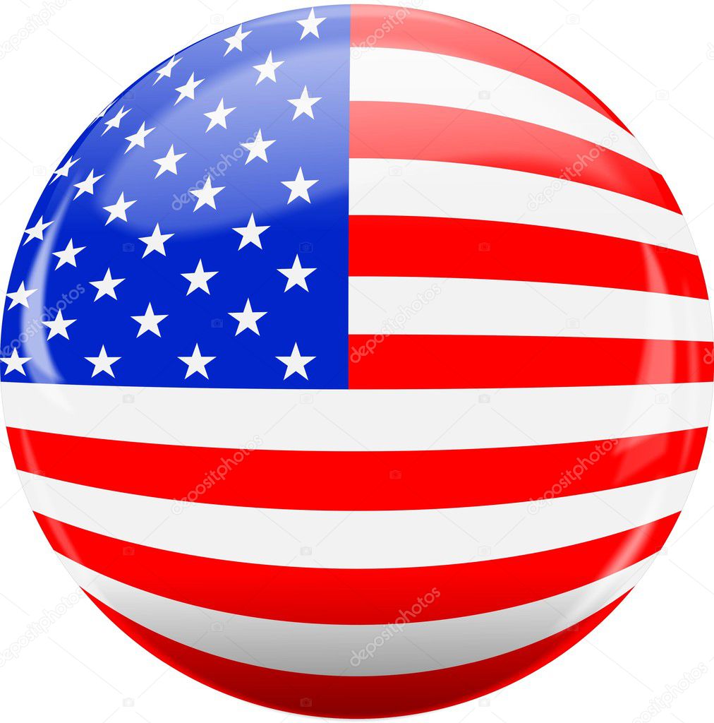 North American USA flag and button