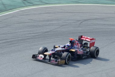 Daniel Ricciardo Toro Rosso on curve - Barcelona clipart