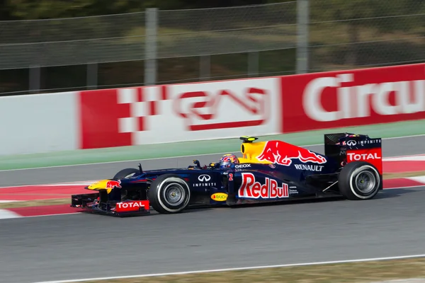 Марк Уэббер (Австралия) Red Bull Racing RB8 — стоковое фото