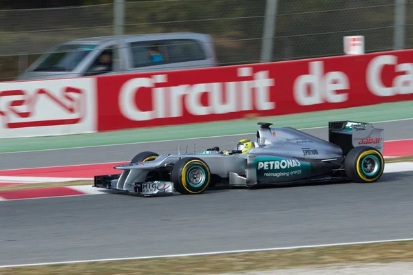 Nico Rosberg (Ger) Mercedes Amg F1 W03 - tého testování dní Barcel — Stock fotografie