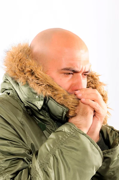 stock image Freezing guy