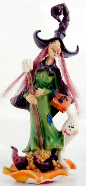 Figurine of witch and ghost — Stock Photo, Image