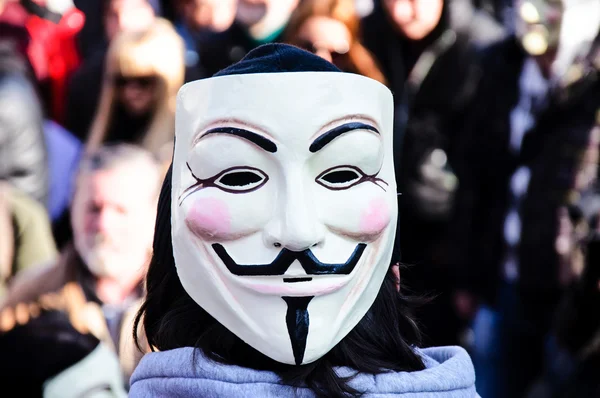 Анонимная маска протеста — стоковое фото
