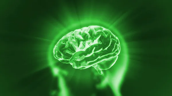 Beyin yeşil parlama — Stok fotoğraf