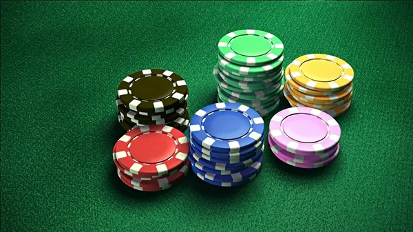 Casino 6 of chips 1 — Stock Photo, Image
