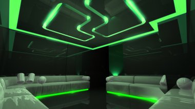 Green electronic luxury room clipart