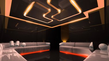 Orange electronic luxury room clipart