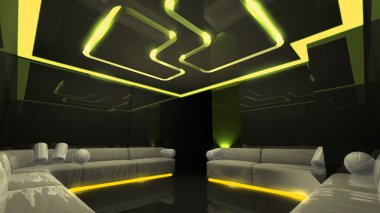 Yellow electronic luxury room clipart