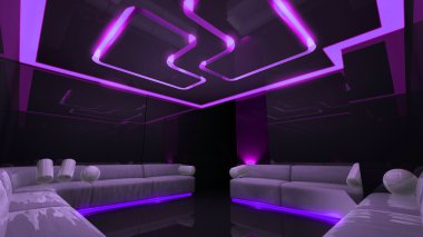 Purple electronic luxury room clipart