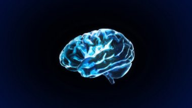 Blue crystal brain still render clipart