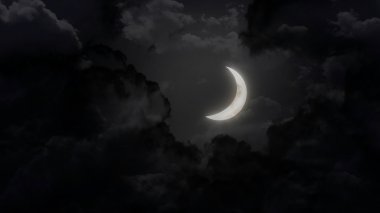 The half moon in the dark clipart