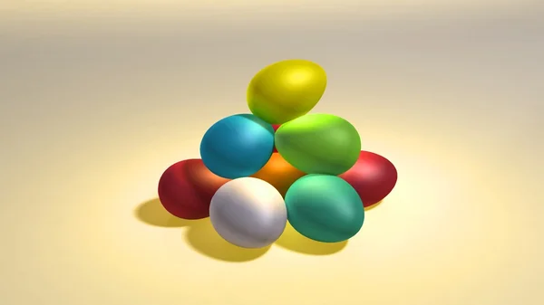 Huevos de color Pascua colina a — Foto de Stock