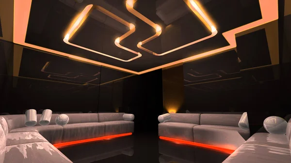 Orange electronic luxury room — Stock Photo, Image