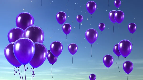 Fialový balón v pozadí oblohy — Stock fotografie