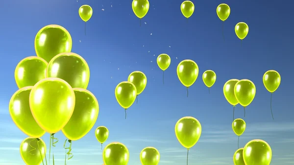 Gökyüzü arka planda sarı balon — Stok fotoğraf