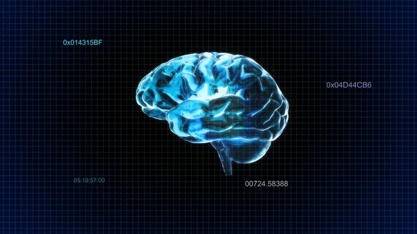 Código de tiempo del cerebro de cristal azul — Foto de Stock