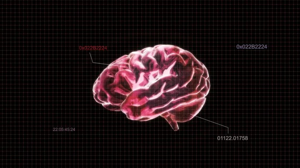 Código de tiempo del cerebro de cristal rojo — Foto de Stock