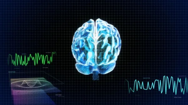 stock image The crystal brain back and wave graph