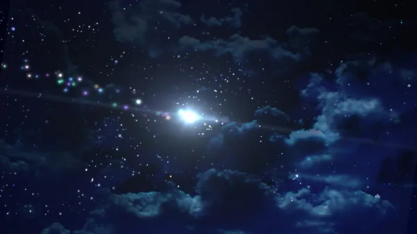 Den smukke nattehimmel med stjernebaggrund - Stock-foto