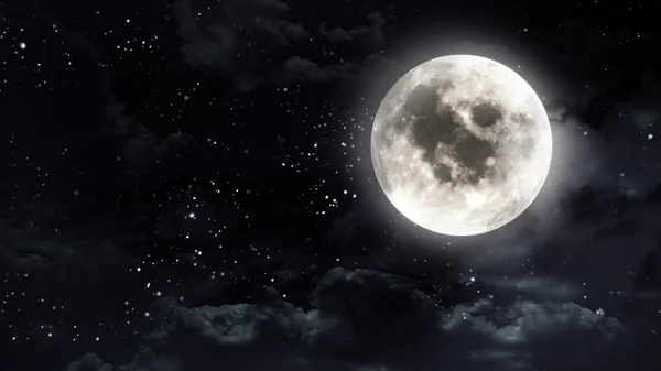 Maan aan de nachtelijke hemel — Stockfoto