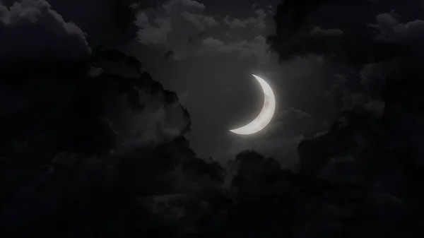 La mezza luna al buio — Foto Stock