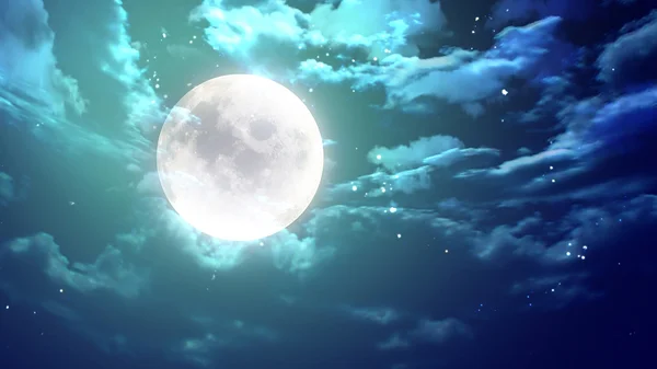 Het surrealisme van grote maan nacht — Stockfoto