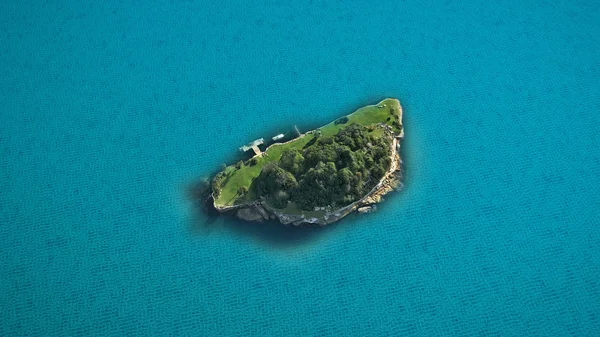 Ilha no centro do oceano — Fotografia de Stock