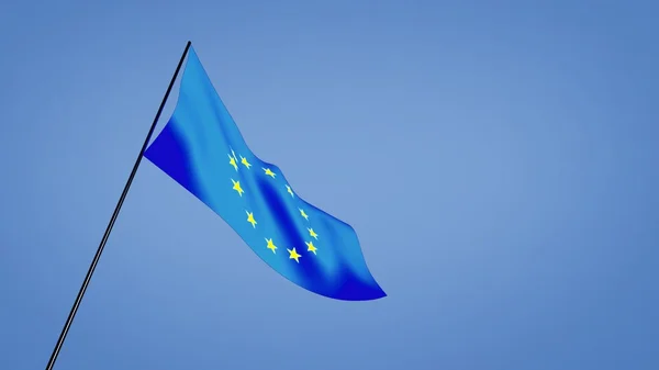 Євро прапор низький кут — стокове фото