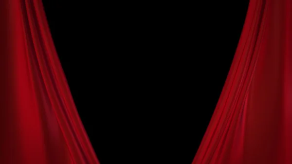 Cortinas vermelhas abrindo para o teatro — Fotografia de Stock