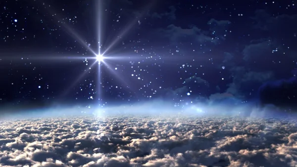 Космічна нічна блакитна зірка — стокове фото