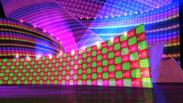 The disco stage set checker b — Stock Photo, Image