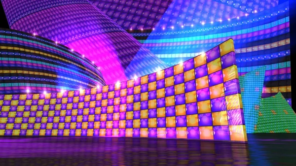 The disco stage set checker c — Stock Photo, Image