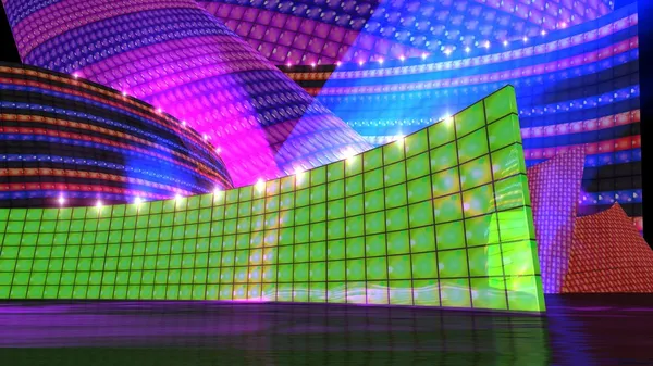 The disco stage set green — Stock Photo, Image