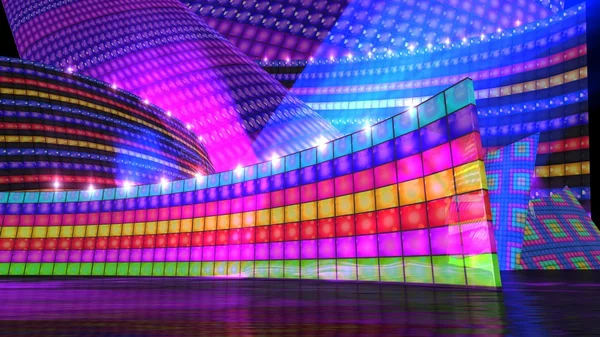 O palco de discoteca definir arco-íris — Fotografia de Stock