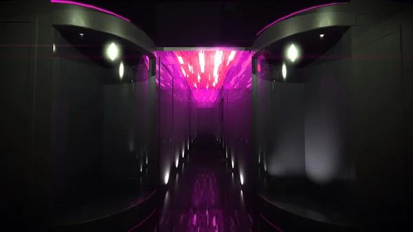 De roze van ruimte corridor — Stockfoto