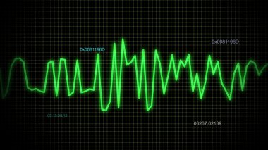 Audio wave green line clipart
