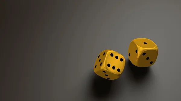 Gold dice wide — Stock Photo, Image