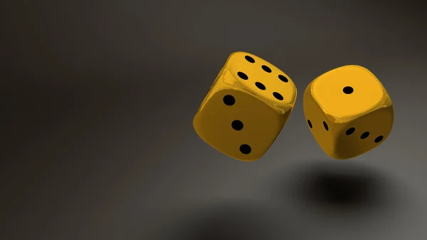 Gold dice — Stock Photo, Image