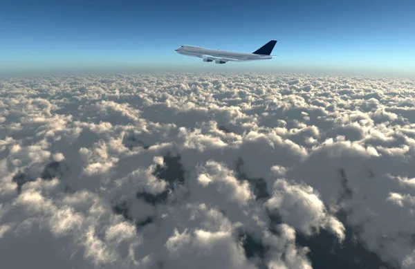Brett sky flygplan — Stockfoto