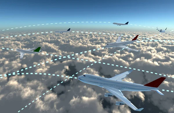 Mapa do céu dos aviões — Fotografia de Stock