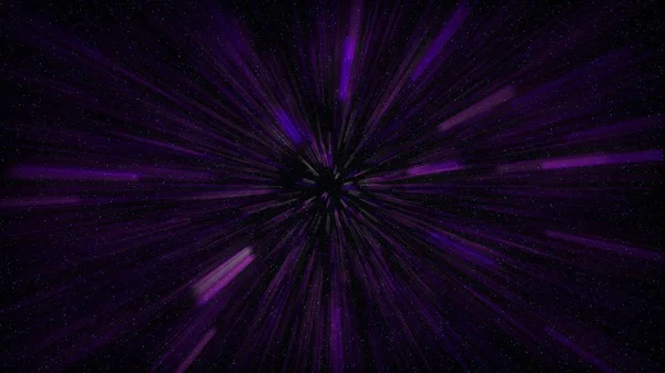 在紫色的空间飞行 — 图库照片