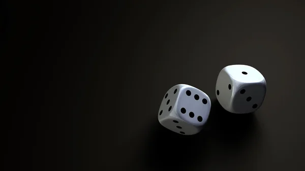Dice at black background wide — Stock Photo, Image